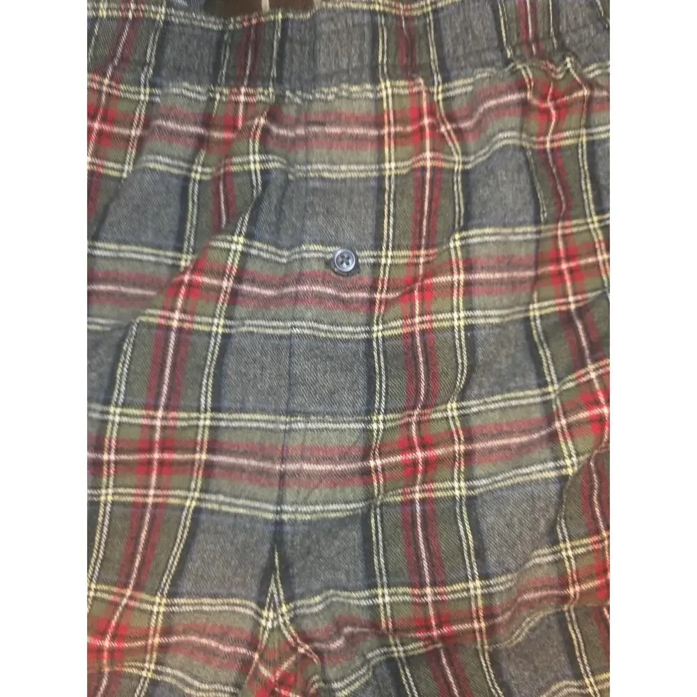 Lot of 2 VTG LL Bean Sleepwear Flannel Boxers Shorts Mens Large Plaid PJ bottom